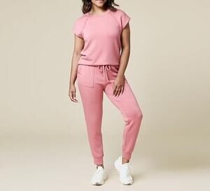Softies Women's Copper Rose Pure Dream V-Neck Lounge Set Size XL